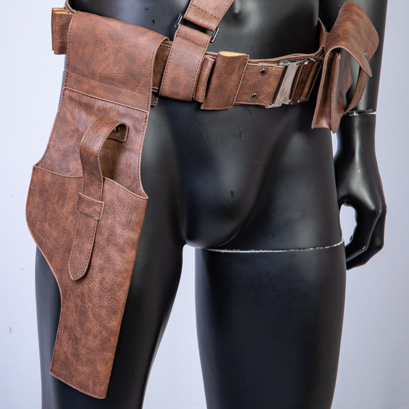 Xcoser The Mandalorian PU Leather Belt with Gun Holster Cosplay Costume Props