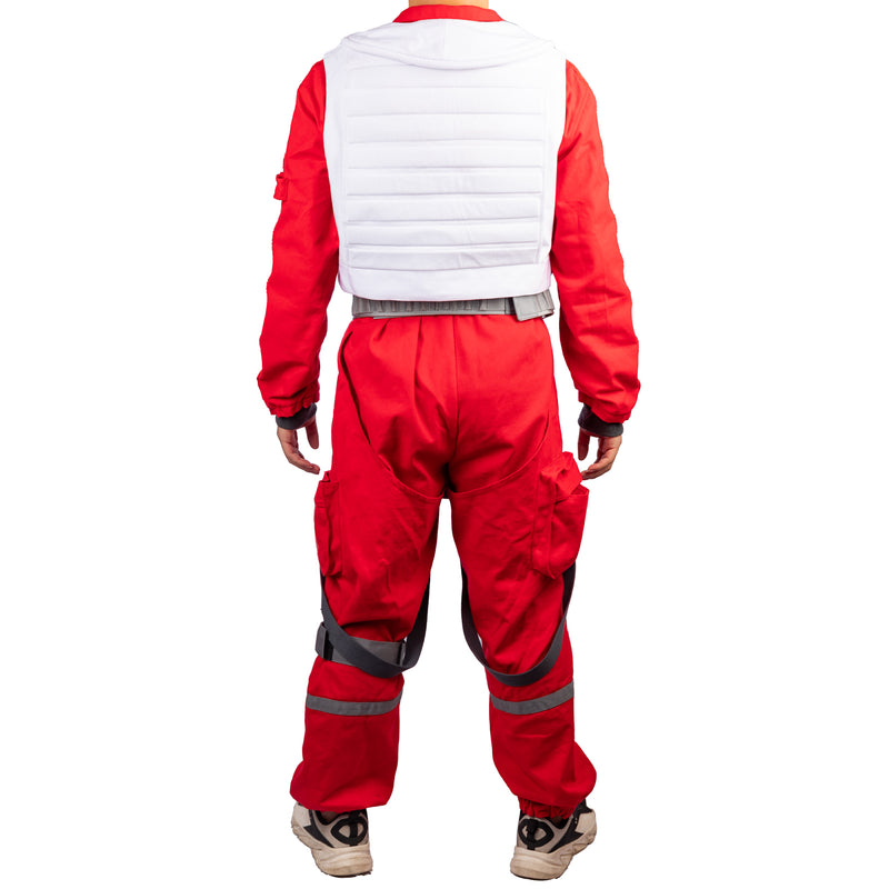 【New Arrival】Xcoser Star Wars Poe Dameron Upgrade Costume Cosplay Red Jumpsuit Suit Unisex Halloween Cosplay Outfit