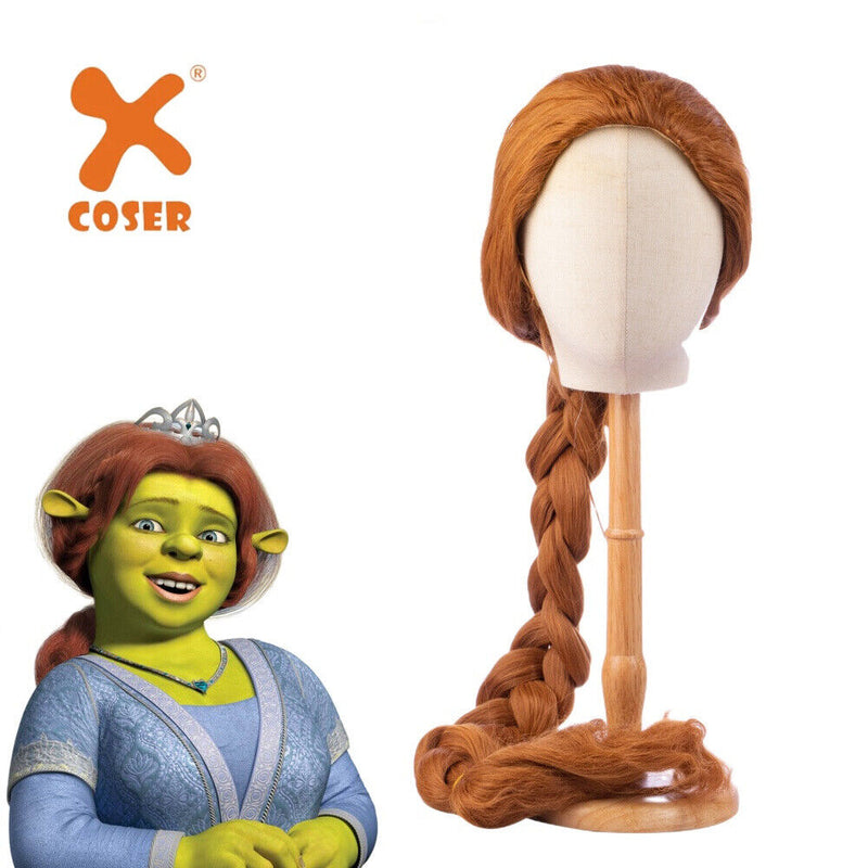 Xcoser Shrek Princess Fiona Wig Ultra-long Brown Braid Wig Cosplay Accessory Cosplay Halloween