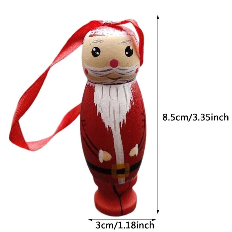 【New Arrival】Xcoser 2023 Funny Wood Santa Christmas Ornaments Xmas Tree Hanging Pendant Home Decors