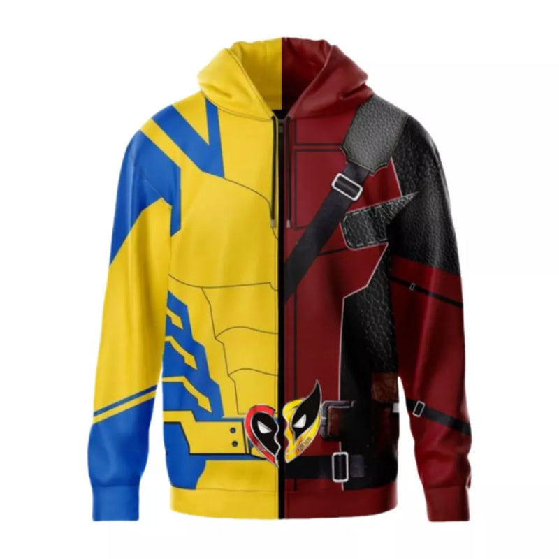 Xcoser Movie Deadpool 3 Wade Wilson Wolverine Hoodie Mens Sweatshirt Cosplay Costumes