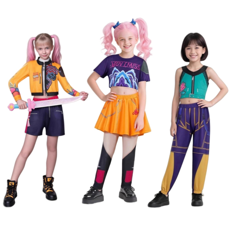 【New Arrival】Xcoser Movie KPop Demon Hunters Rumi Mira Zoey Cosplay Costumes Kids Halloween Dress