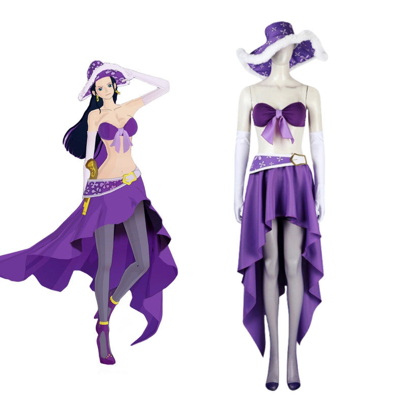 【New Arrival】Xcoser Anime One Piece Nico Robin 15th Anniversary Cosplay Costume With Hat Full Set