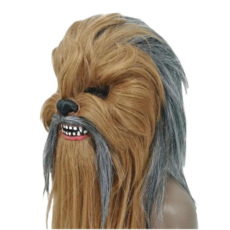 【New Arrival】Star Wars Chewbacca Cosplay Masks & Gloves Latex Mouth Movable Halloween Props