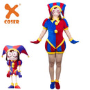 【New Arrival】Xcoser The Amazing Digital Circus Pomni Cosplay Costume Hat Glove Full Set Adult
