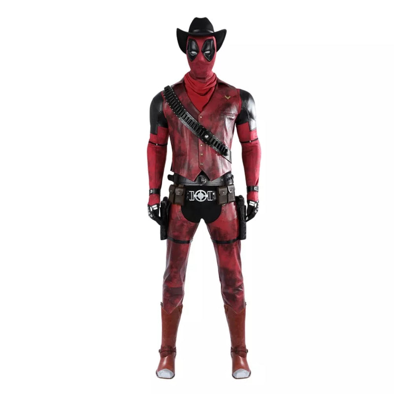 【New Arrival】Xcoser Deadpool 3 Wade Wilson Cowboy Deadpool Cosplay Costume Jumpsuit Full Set