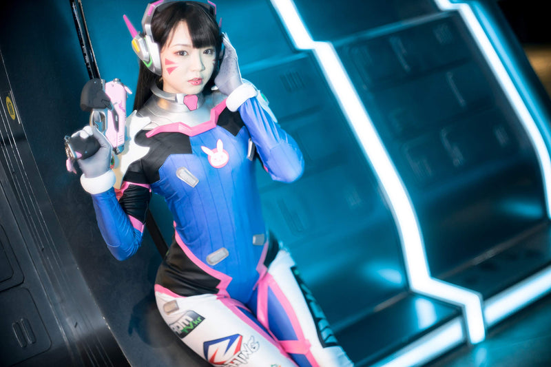 【Only for display, not for sale】Xcoser D.Va Cosplay Costume Overwatch Jumpsuit Deluxe Hana Song Bodysuit Halloween Outfit | Official Licensed