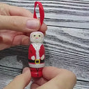 【New Arrival】Xcoser 2023 Funny Wood Santa Christmas Ornaments Xmas Tree Hanging Pendant Home Decors